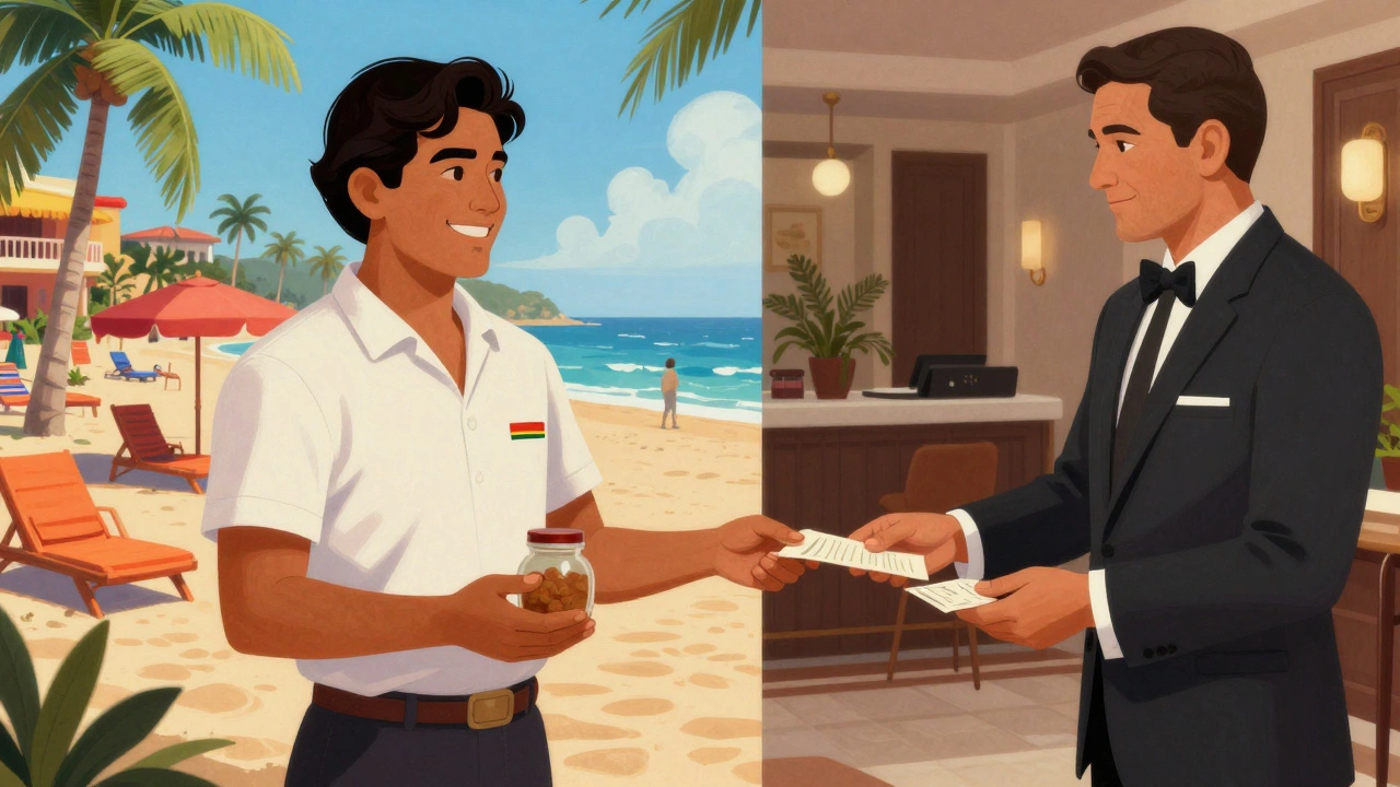 Illustration comparing tipping cultures in different regions